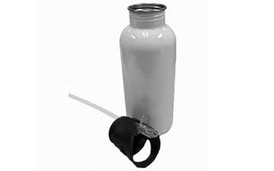 600ml Stainless Steel Straw Top Water Bottle (Silver) (BGHS01) FL-10