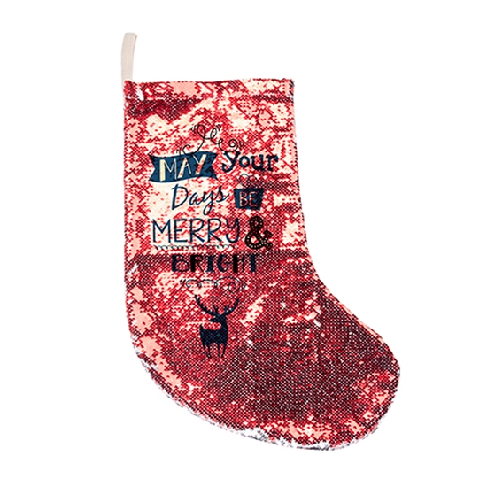 Details about   3 Pack x Felt Christmas Stockings with Sequins Silver & Blue Red 